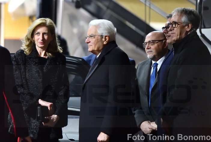 Il Presidente Mattarella al suo arrivo all'ultimo Festival di Sanremo