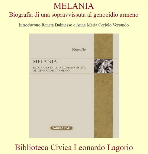 Imperia: venerdì prossimo alla biblioteca civica 'Lagorio' la presentazione del libro 'Melania' Imperia: venerdì prossimo alla biblioteca civica 'Lagorio' la presentazione del libro 'Melania'