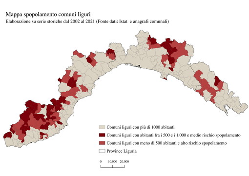 Continuano a spopolarsi i piccoli comuni dell'entroterra ma ci sono anche delle eccezioni in provincia