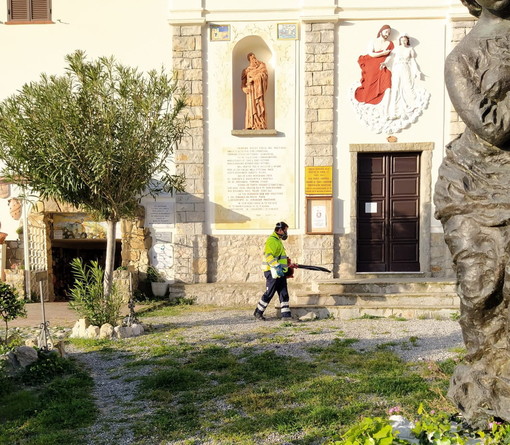 Ventimiglia: prosegue il lavoro di sanificazione nelle frazioni, oggi a Ciotti, Sealza, Sant'Antonio e Villatella