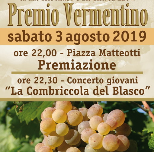 Diano Castello: sabato 3 agosto torna anche quest'anno il 'Premio Vermentino', il programma