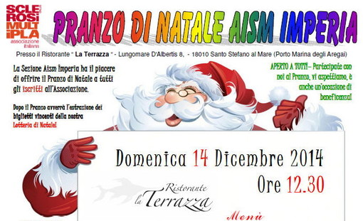 Imperia: il 14 dicembre al ristorante 'La Terrazza', il pranzo di Natale dell'assocazione Imperia: il 14 dicembre al ristorante 'La Terrazza', il pranzo di Natale dell'assocazione
