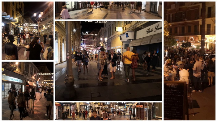 Sanremo: sabato sera in centro, poche mascherine nonostante l'obbligo e nessun controllo (Foto)