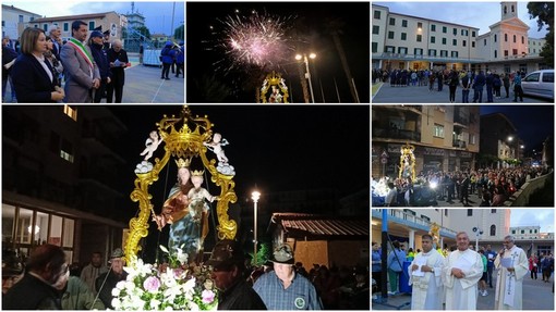 Vallecrosia, processione e fuochi d'artificio per la festa di Maria Ausiliatrice (Foto e video)