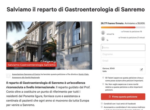 La petizione su change.org