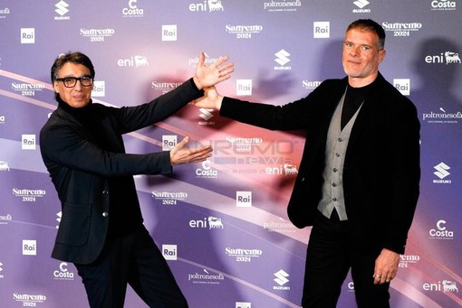 Paolo Jannacci in conferenza stampa al Teatro Ariston con Stefano Massini Paolo Jannacci in conferenza stampa al Teatro Ariston con Stefano Massini