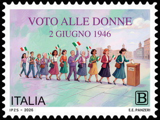 Francobollo per celebrare il voto alle donne Francobollo per celebrare il voto alle donne