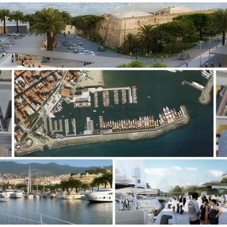Nelle foto Walter Lagorio, l'Architetto Marco Calvi ed i rendering del futuro porto vecchio