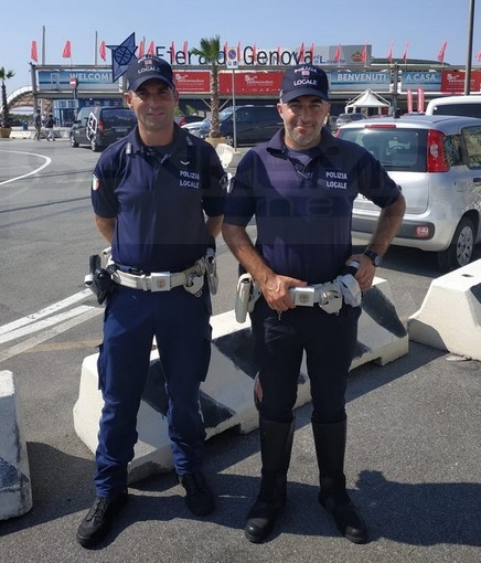 Genova: ecco la pattuglia della Polizia Municipale di Ventimiglia in supporto ai colleghi del capoluogo (Foto)