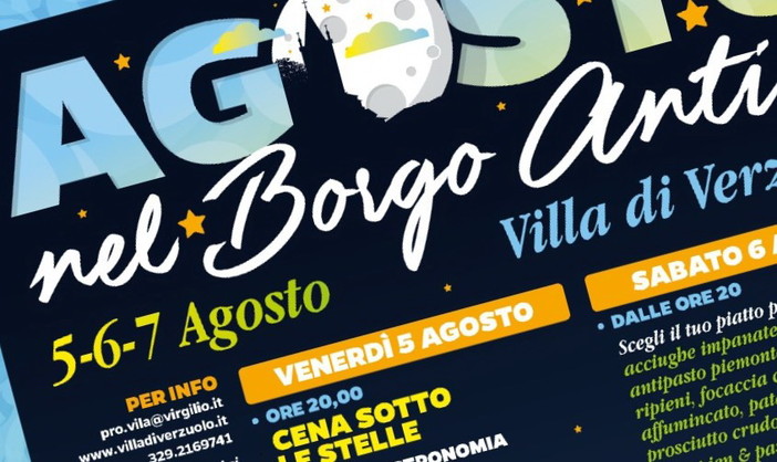 Dal cuneese: da venerdì a domenica prossimi belle serate di festa nel Borgo Antico di Villa di Verzuolo Dal cuneese: da venerdì a domenica prossimi belle serate di festa nel Borgo Antico di Villa di Verzuolo