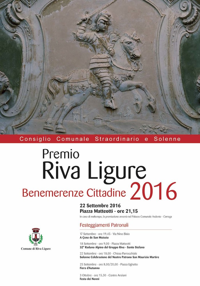 Riva Ligure: il 22 settembre consiglio comunale in piazza, cerimonia per la cittadinanza onoraria al bimbo inventore di 'petoloso' Riva Ligure: il 22 settembre consiglio comunale in piazza, cerimonia per la cittadinanza onoraria al bimbo inventore di 'petoloso'