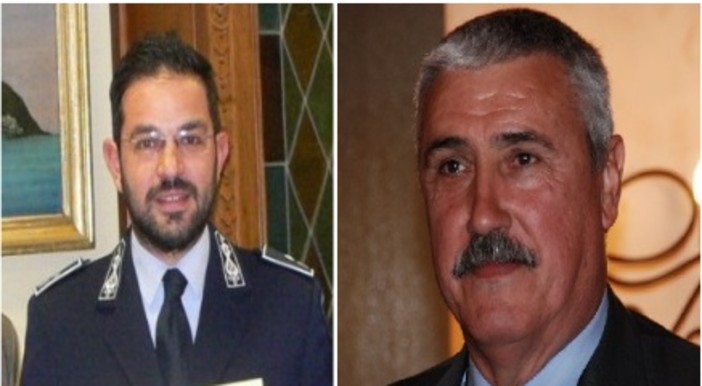 Da sinistra: il vice comandante Francesco Parrella e il sindaco Giacomo Chiappori