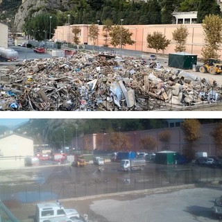 Ventimiglia: dopo tante ore di lavoro liberato il parcheggio di fronte al Cimitero di Roverino (Foto)