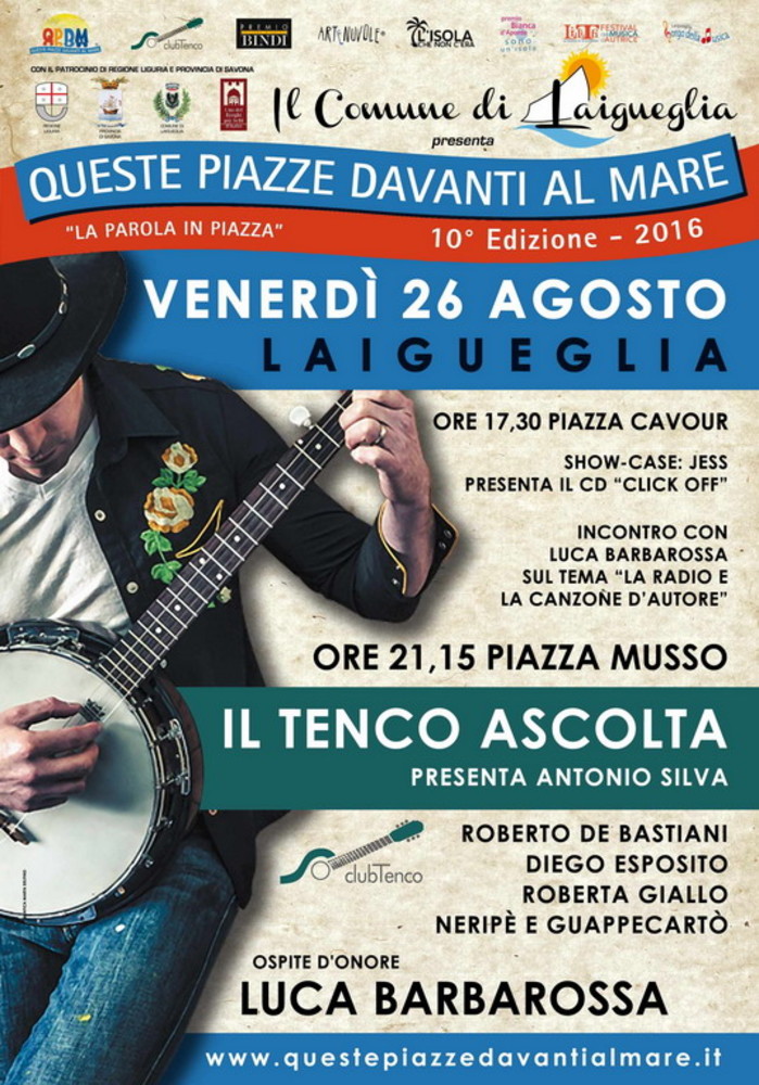 ‘Il Tenco ascolta’ in tour ad agosto: il 19 a Piombino, il 26 a Laigueglia. Ospiti Baccini e Barbarossa ‘Il Tenco ascolta’ in tour ad agosto: il 19 a Piombino, il 26 a Laigueglia. Ospiti Baccini e Barbarossa