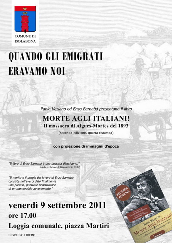 Isolabona: domani alla Loggia di piazza Martiri il libro di Paolo Veziano ed Enzo Barnabà