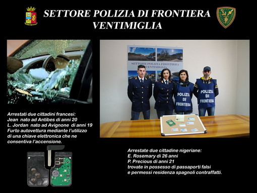 Ventimiglia: rafforzati i dispositivi di controllo nel weekend, 4 arresti domenica notte  oltre al sequestro di documenti falsi