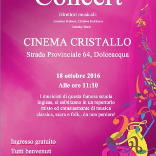 Dolceacqua: martedì 18 ottobre concerto della Queenswood School al Cinema Cristallo