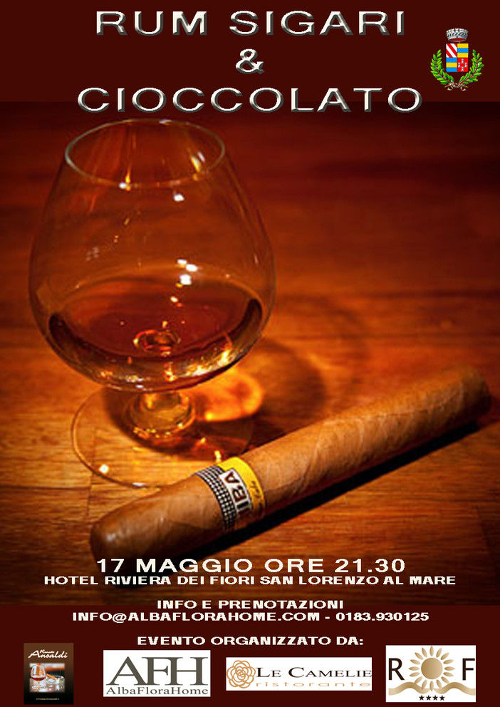 San Lorenzo al Mare: domani sera, una serata dedicata al Rum, Sigari &amp; Cioccolato