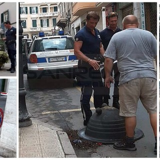Sanremo: raid vandalico notturno in pieno centro, rovesciate le fioriere e sradicate le piante (Foto)