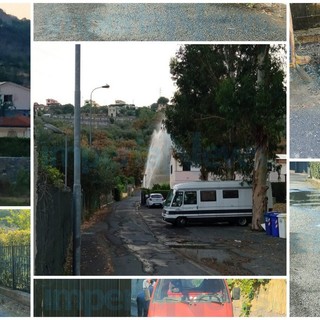 Imperia, acquedotto colabrodo: si rompe una tubazione e si forma l'ennesimo geyser, questa volta ai Piani (Foto)