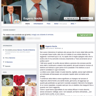 Sanremo: il medico-candidato Nocita replica alle critiche sulle lettere elettorali ai pazienti, "Attestati di stima anche da avversari"