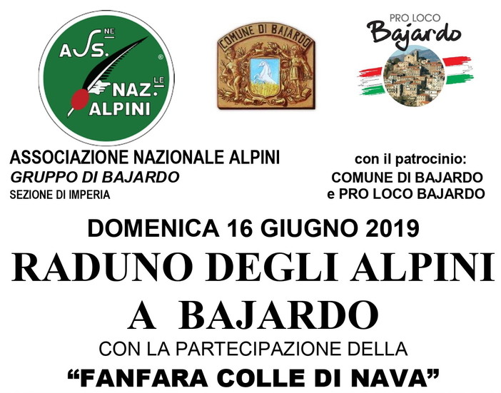 Bajardo: domenica prossima il raduno degli Alpini ed il classico abbattimento dell’albero di Pentecoste Bajardo: domenica prossima il raduno degli Alpini ed il classico abbattimento dell’albero di Pentecoste