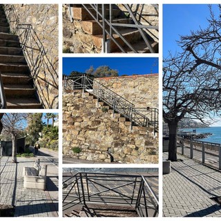 Sanremo: ristrutturata la scalinata e sistemato il belvedere sulla ciclabile in corso Mazzini (Foto)
