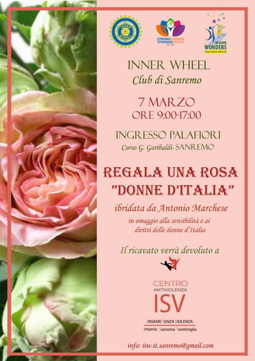 Sanremo: martedì prossimo, vendita benefica delle rose ‘Donne d’Italia’ all'ingresso del Palafiori Sanremo: martedì prossimo, vendita benefica delle rose ‘Donne d’Italia’ all'ingresso del Palafiori