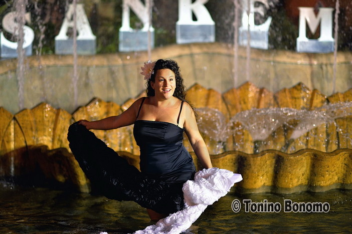 Sanremo: lo 'Zampillo' come la 'Fontana di Trevi' e la 'Dolce Vita', ieri sera le riprese di un film