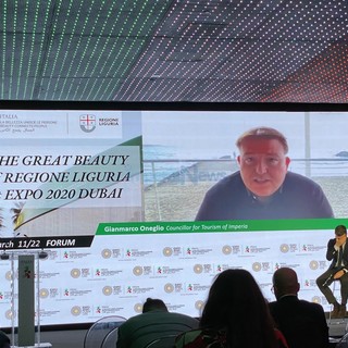 Gianmarco Oneglio presenta Imperia a Expo Dubai: “Enogastronomia di livello, il clima migliore d’Italia e una grande tradizione marinara” (Video)