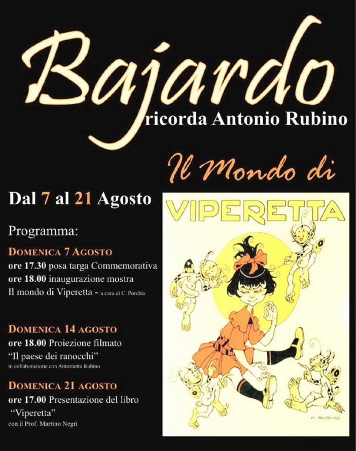 Prosegue 'Bajardo ricorda Rubino' oggi la proiezione del cartone animato 'Il paese dei ranocchi' Prosegue 'Bajardo ricorda Rubino' oggi la proiezione del cartone animato 'Il paese dei ranocchi'