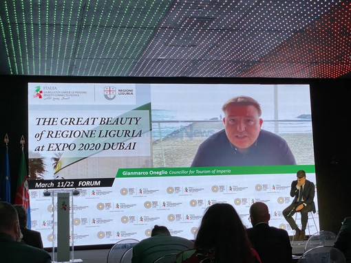 Gianmarco Oneglio presenta Imperia a Expo Dubai: “Enogastronomia di livello, il clima migliore d’Italia e una grande tradizione marinara” (Video)