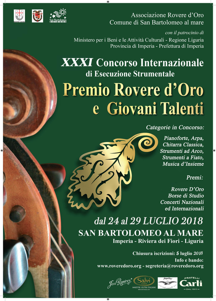 San Bartolomeo al Mare: dal 24 al 29 luglio sul Sagrato del Santuario, cresce l'attesa per il 'Rovere d'Oro' San Bartolomeo al Mare: dal 24 al 29 luglio sul Sagrato del Santuario, cresce l'attesa per il 'Rovere d'Oro'