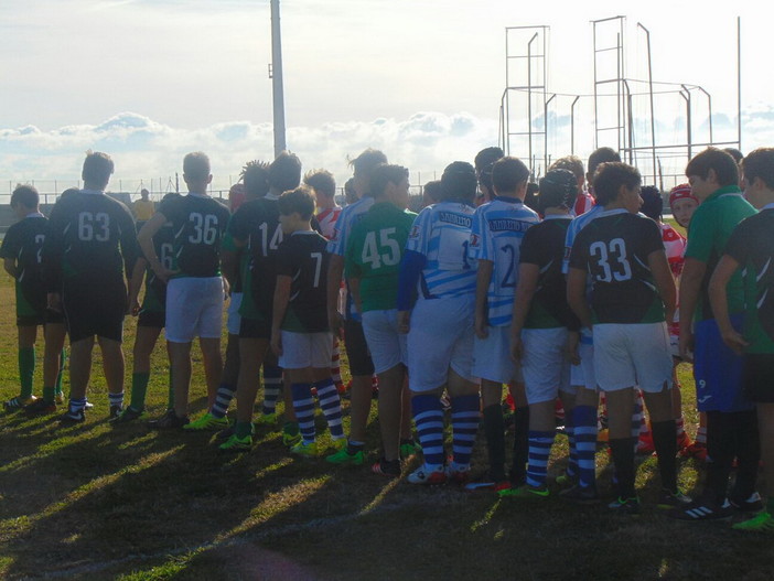 Anche i giocatori più giovani della Sanremo Rugby domenica scorsa al concentramento di Baitè