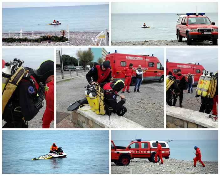 Vallecrosia: proseguono le ricerche di Rita Martini, questa mattina in mare con i sommozzatori dei Vigili del Fuoco (Foto e Video)