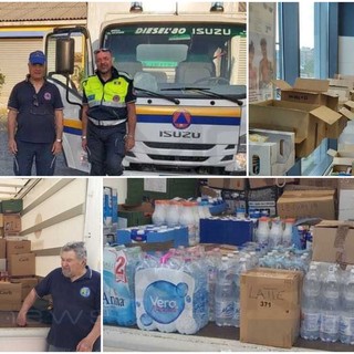 La Protezione Civile Valli Argentina Armea in viaggio verso l'Emilia Romagna con un carico di aiuti raccolti a Riva Ligure