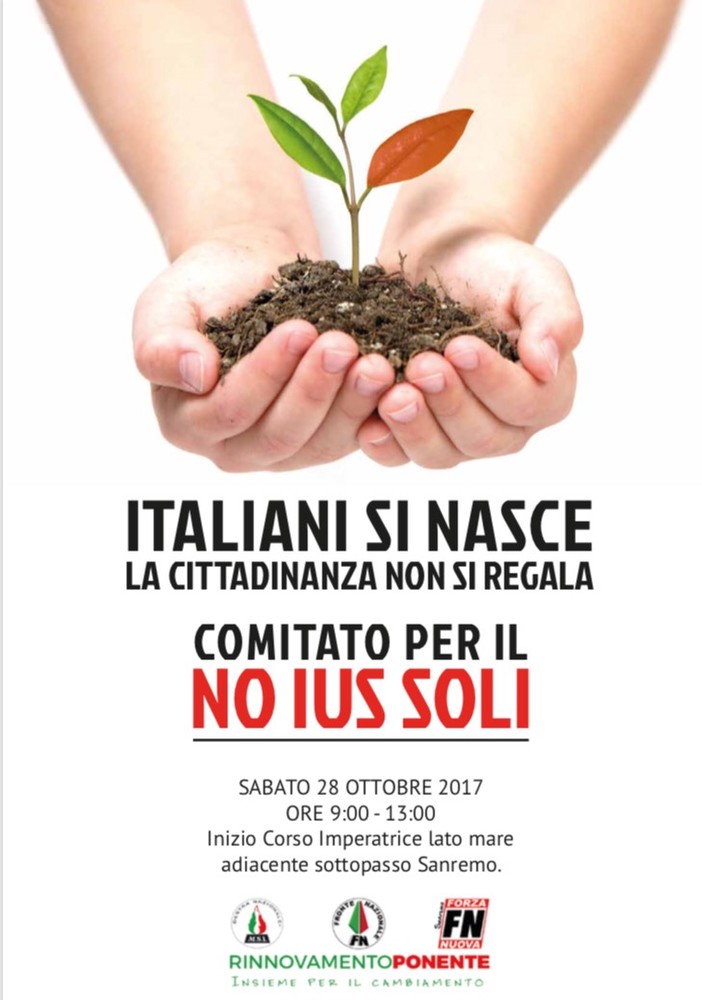 Sanremo: sabato prossimo in corso Imperatrice un 'gazebo' di 'Rinnovamento Ponente' sullo Ius Soli