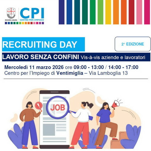 Ventimiglia, torna “Lavoro Senza Confini”: imprese di Italia, Francia e Monaco incontrano i candidati