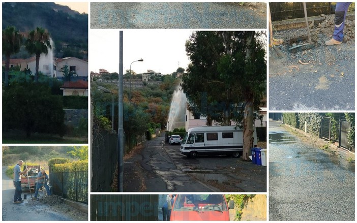 Imperia, acquedotto colabrodo: si rompe una tubazione e si forma l'ennesimo geyser, questa volta ai Piani (Foto) Imperia, acquedotto colabrodo: si rompe una tubazione e si forma l'ennesimo geyser, questa volta ai Piani (Foto)