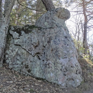 Perinaldo: nuova scoperta del gruppo 'ArcheoNervia', nel bosco una roccia raffigura un volto (Foto)