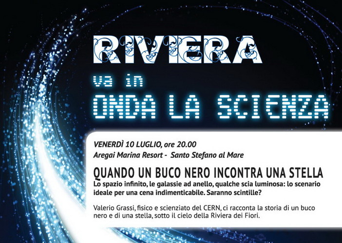 Riprendono venerdì 10 luglio le cene 'spaziali' nell'ambito della rassegna 'Riviera: va in onda la scienza'