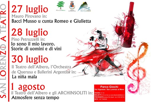 San Lorenzo al Mare: il calendario del Teatro dell'Albero nella nuova location del Parco Giochi di Via Vignasse