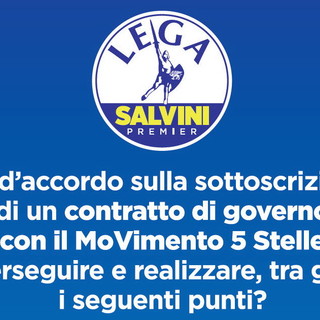 Anche in provincia di Imperia i banchetti della Lega con un questionario per l'accordo con il M5S