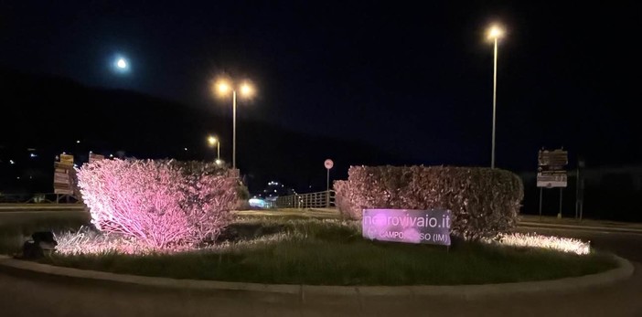 Camporosso, lotta al tumore al seno: la rotonda del ponte dell’Amicizia si illumina di rosa (Foto) Camporosso, lotta al tumore al seno: la rotonda del ponte dell’Amicizia si illumina di rosa (Foto)