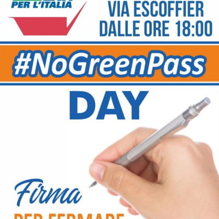 Sanremo: oggi pomeriggio dalle 18 in via Escoffier una raccolta firme per dire 'no' al Green pass