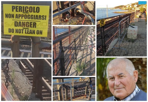 Bordighera: staccionata sulla ferrovia ad Arziglia fissata con le catene, la protesta del consigliere Ramoino