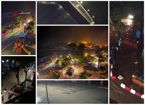 Il Roya esondato (Foto di Andrea Marchetti). Sotto il ponte crollato sulla SS20