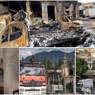 Fumano ancora le macerie della Marr di Taggia: sopralluogo dei Vigili del Fuoco e dell'azienda di Rimini Fumano ancora le macerie della Marr di Taggia: sopralluogo dei Vigili del Fuoco e dell'azienda di Rimini