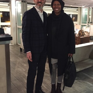 Skin con il titolare del Glam Roberto Berio