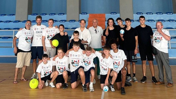 Il vicepresidente della federazione pallapugno Marco Scajola all'incontro europeo sugli sport tradizionali